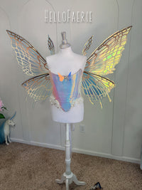 One of a kind XL moth wings Iridescent Fairy Wings