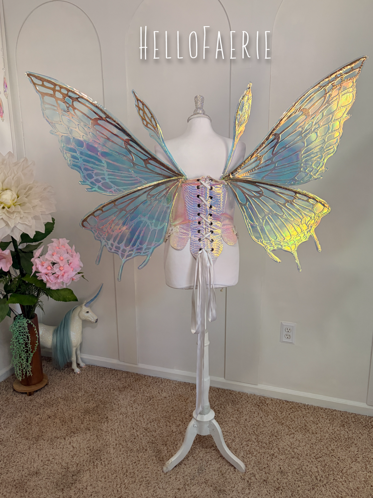 One of a kind XL moth wings Iridescent Fairy Wings