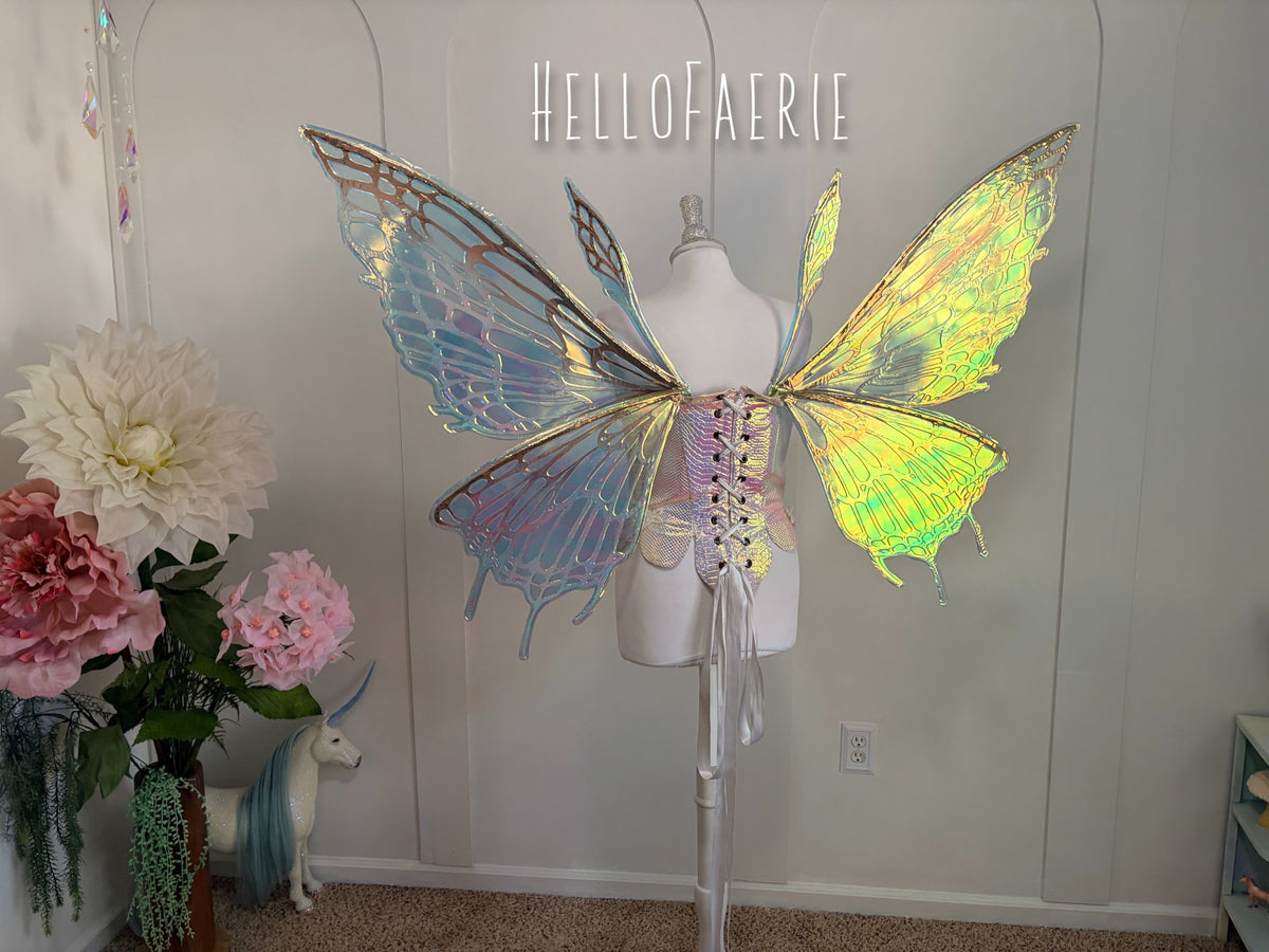 One of a kind XL moth wings Iridescent Fairy Wings