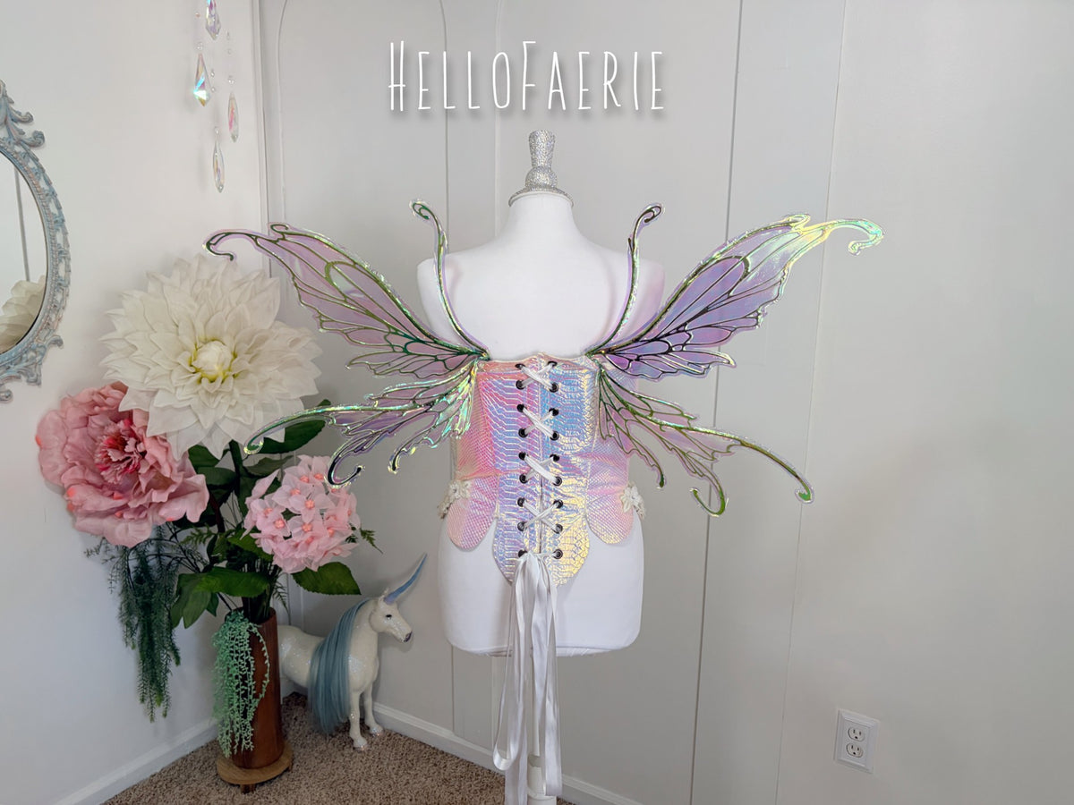Ombre Green Medium Midsummer Iridescent Fairy Wings