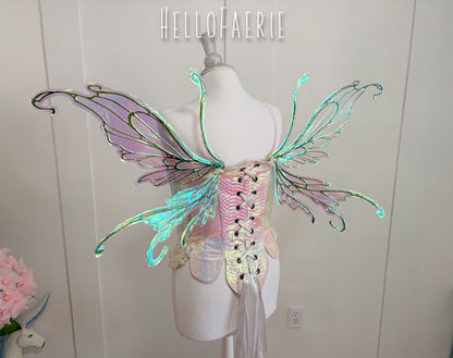 Ombre Green Medium Midsummer Iridescent Fairy Wings