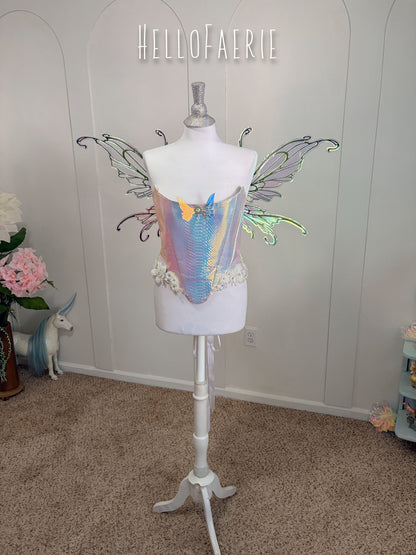 Ombre Green Medium Midsummer Iridescent Fairy Wings