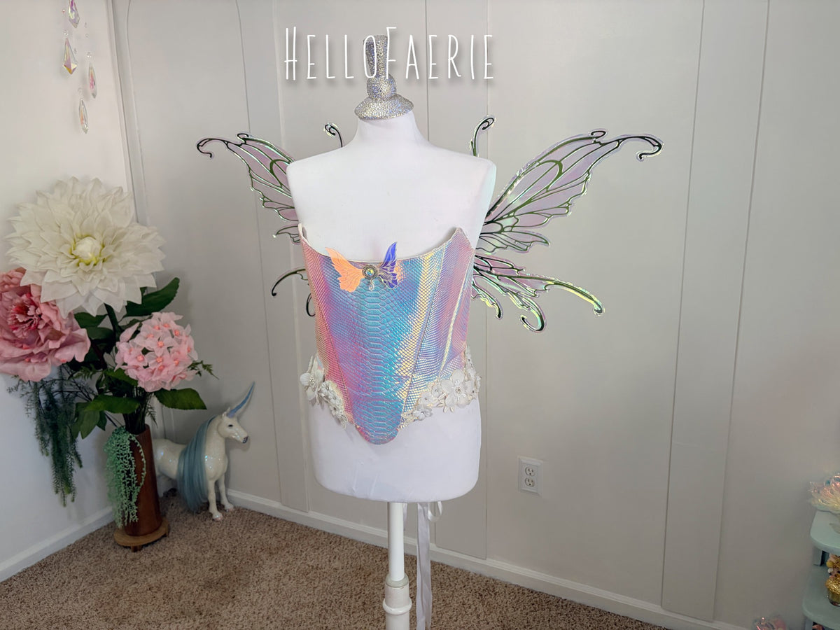 Ombre Green Medium Midsummer Iridescent Fairy Wings