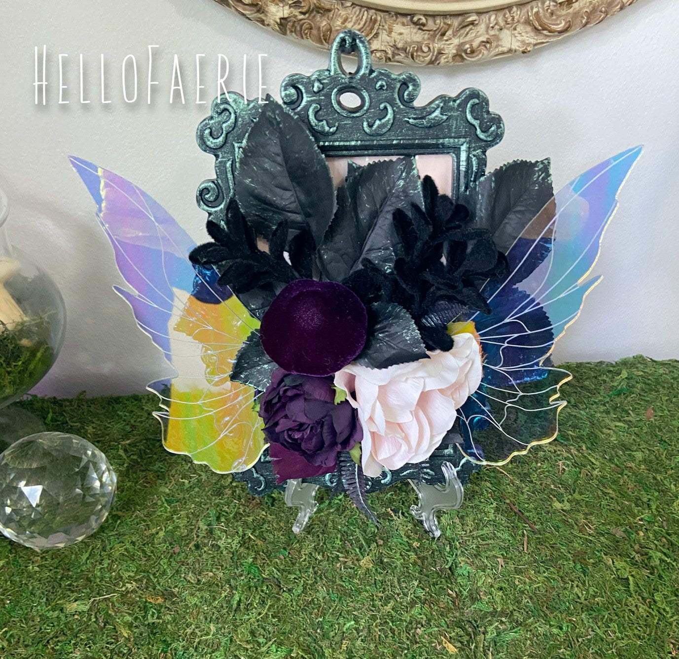 Ooak Framed Fairy wing art Halloween Themed