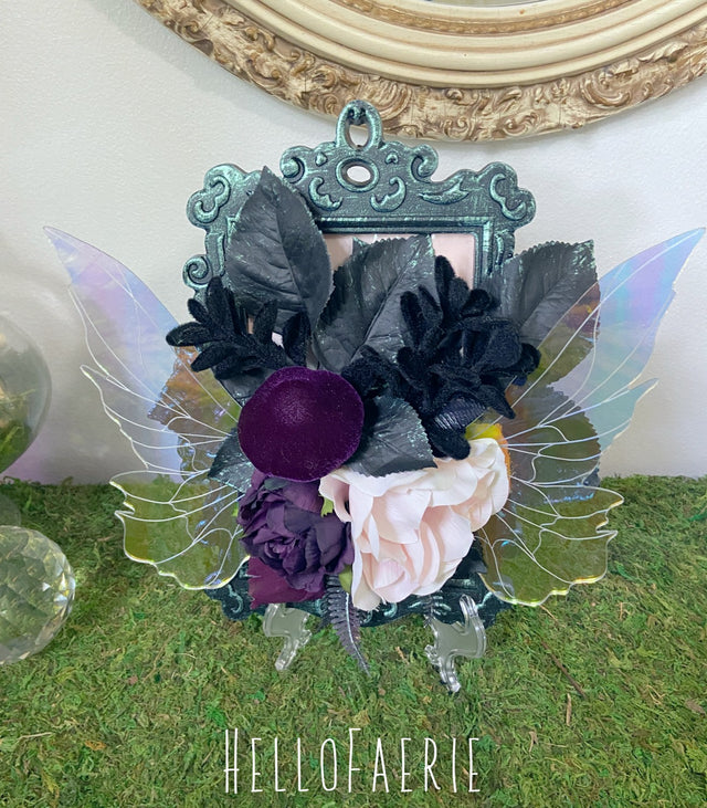 Ooak Framed Fairy wing art Halloween Themed