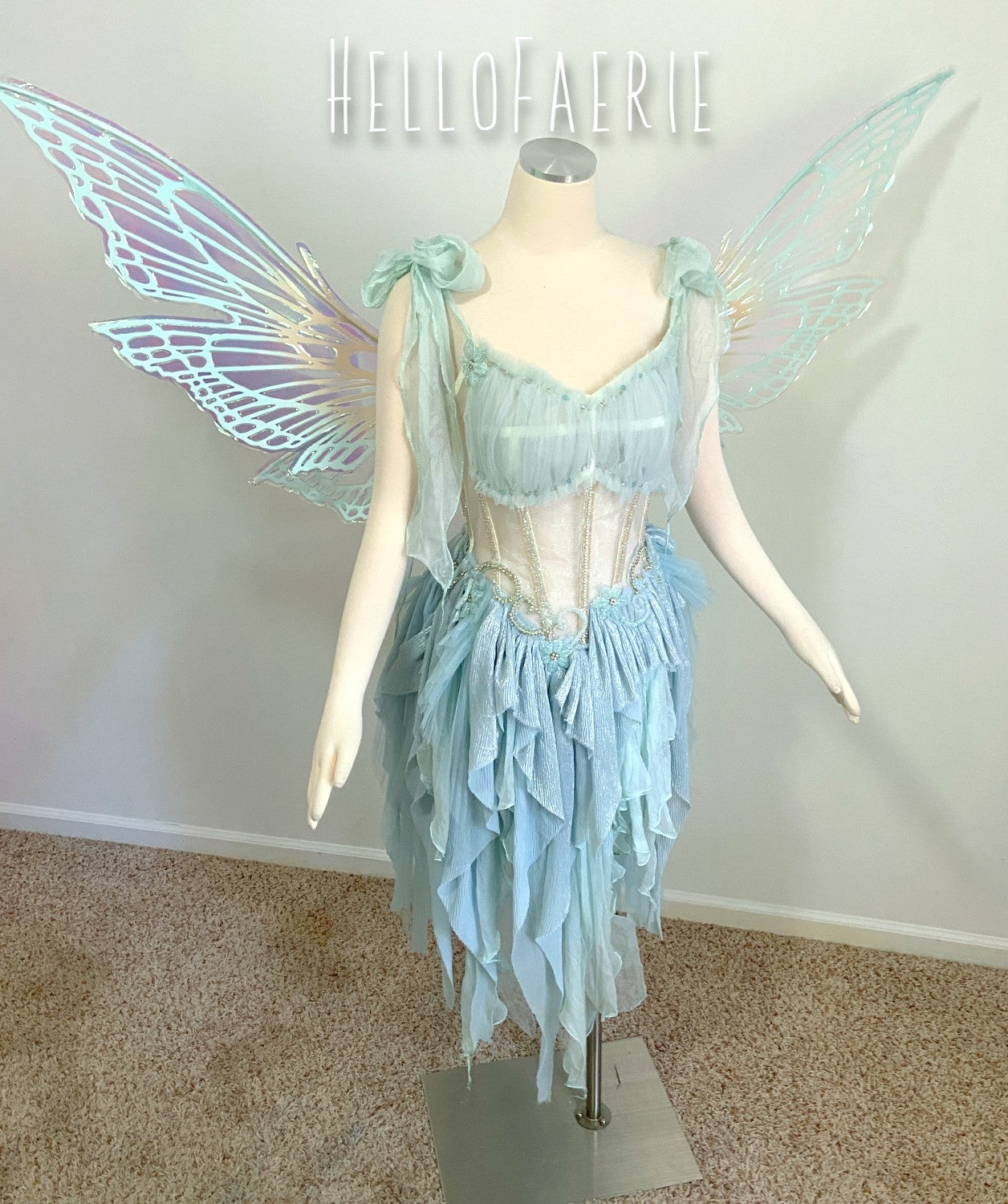 Mint Dream Labyrinth Fairy Silk Crystal Fairy Gown AS IS