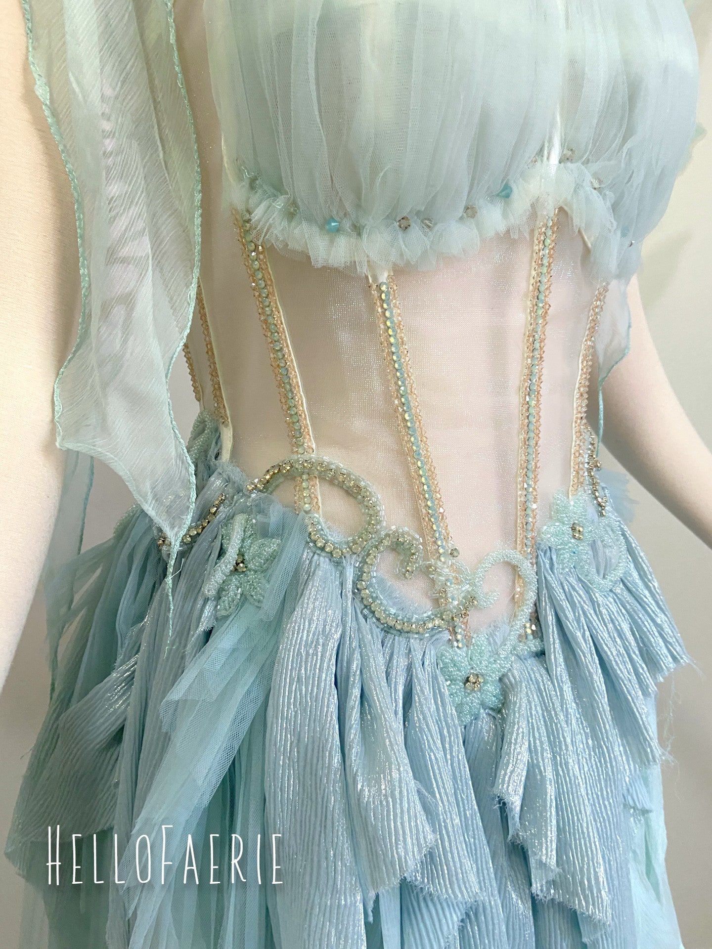 Mint Dream Labyrinth Fairy Silk Crystal Fairy Gown AS IS Mint Dream Labyrinth Fairy Silk Crystal Fairy Gown AS IS