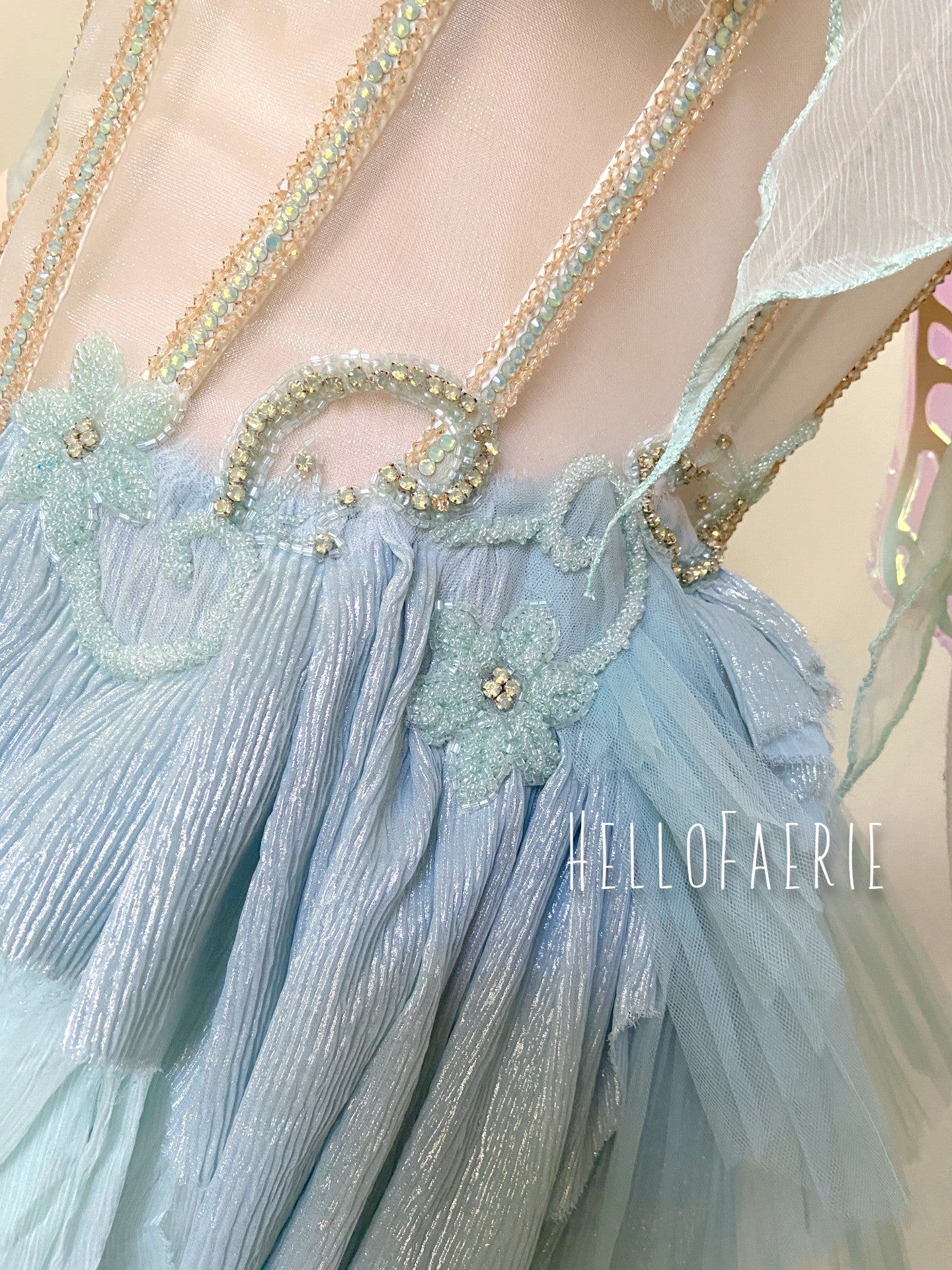 Mint Dream Labyrinth Fairy Silk Crystal Fairy Gown AS IS