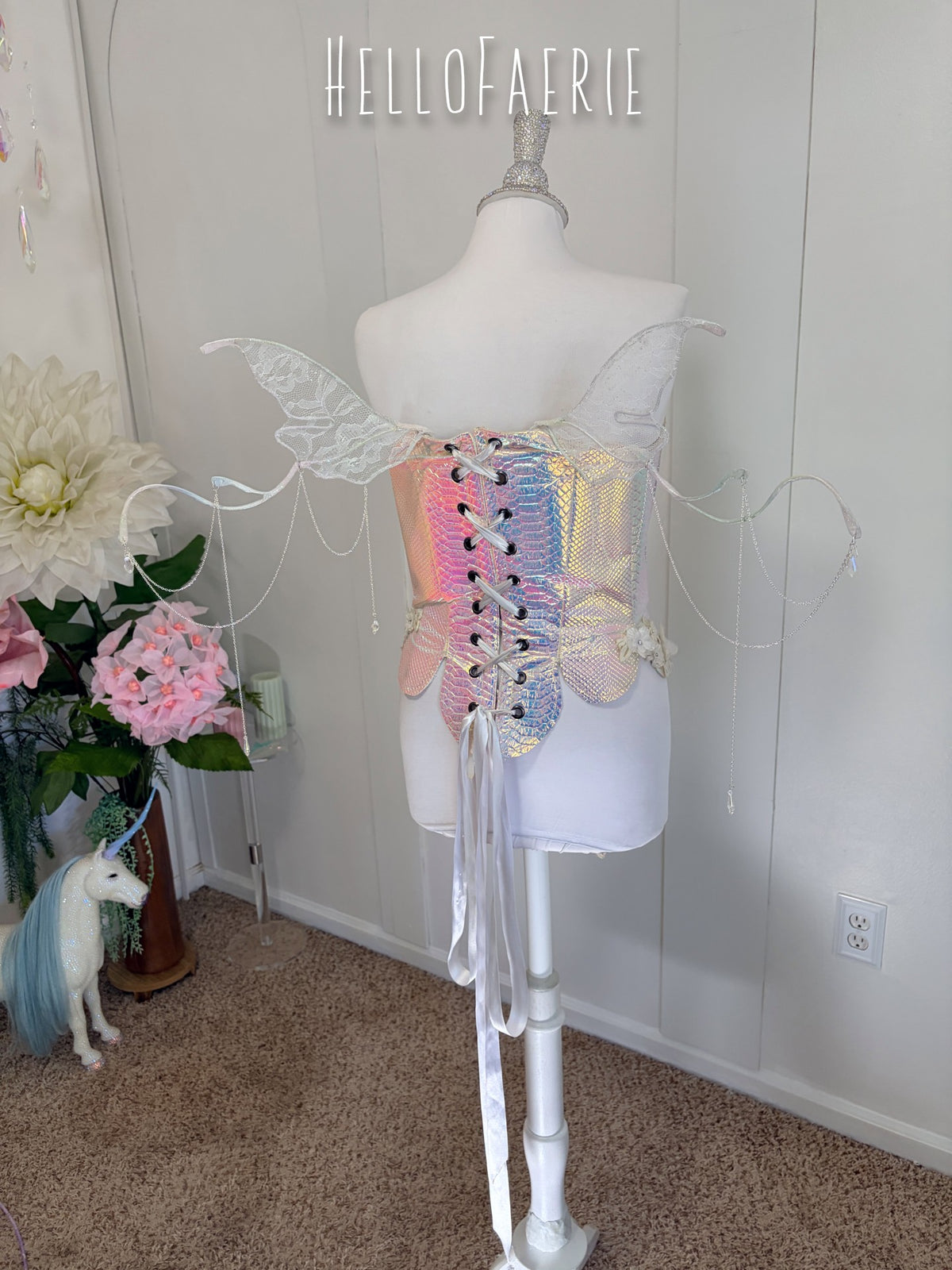 Cobweb Mini Lace and chain Fabric Fairy Wings