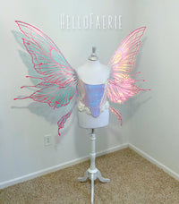 PRE ORDER Pink Monster size Crystal Rhinestone Joy Iridescent Fairy Wings