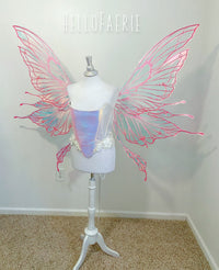 PRE ORDER Pink Monster size Crystal Rhinestone Joy Iridescent Fairy Wings