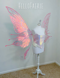PRE ORDER Pink Monster size Crystal Rhinestone Joy Iridescent Fairy Wings