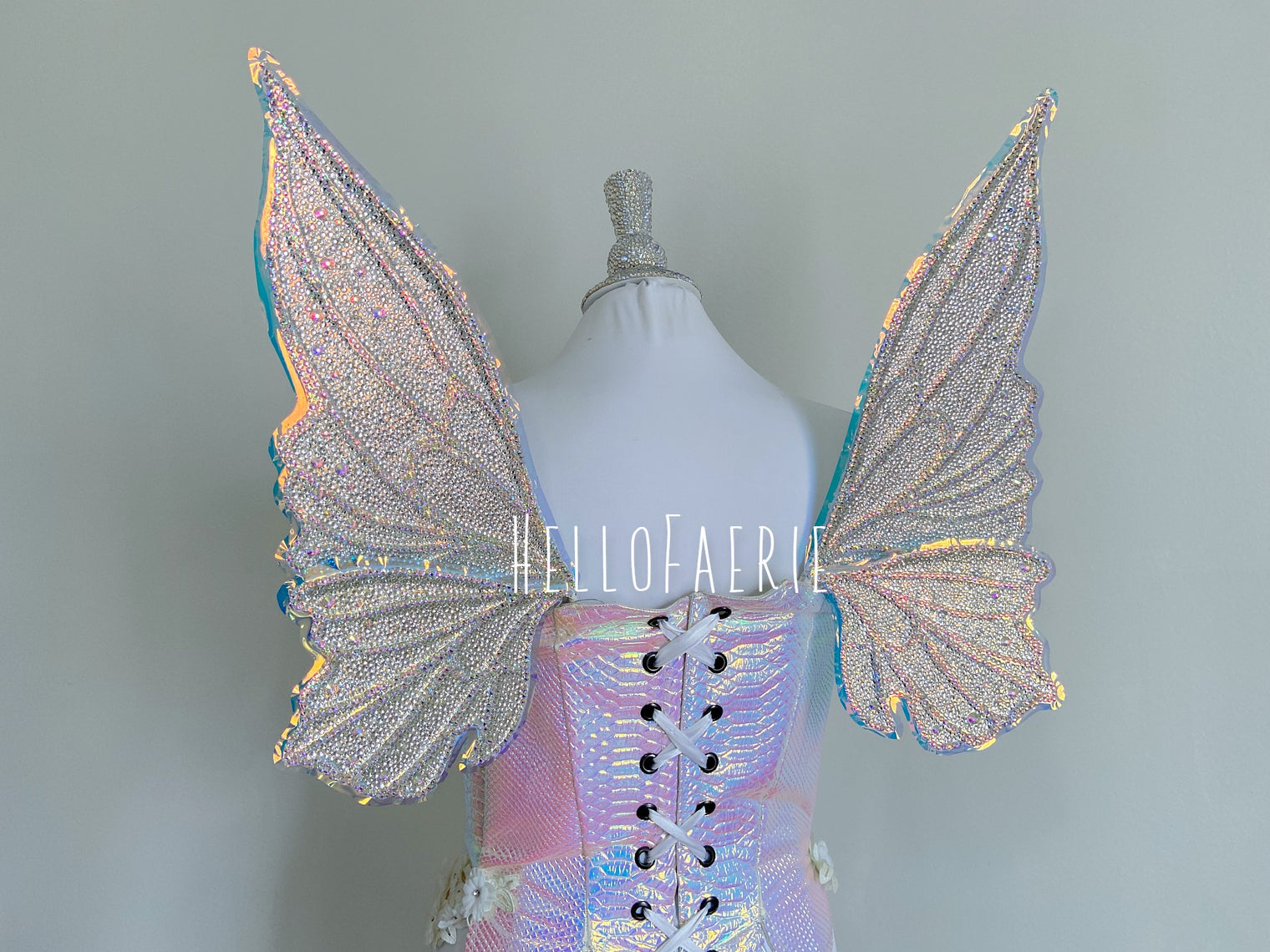 Made to Order AB Rhinestone crystal Butterfly iridescent fairy wings