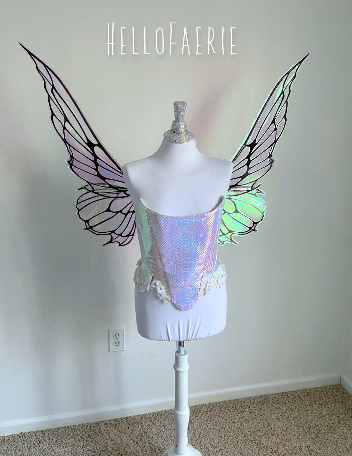 Brown Crystal Large Gem Iridescent Fairy Wings MTO