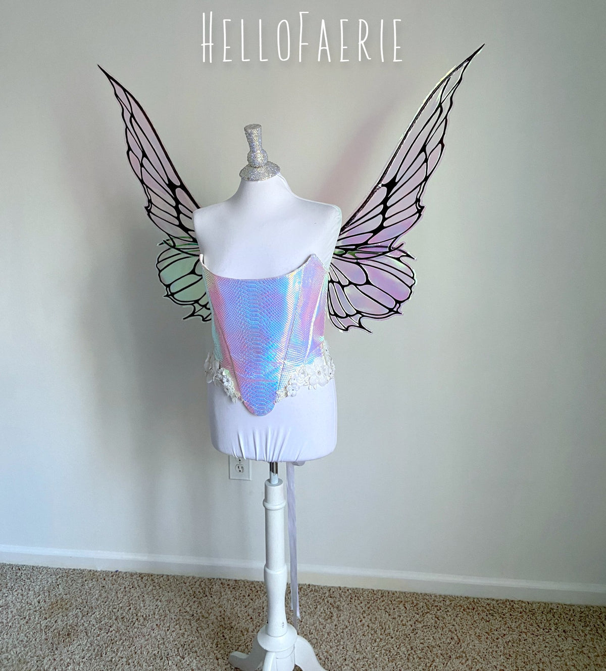 Brown Crystal Large Gem Iridescent Fairy Wings MTO