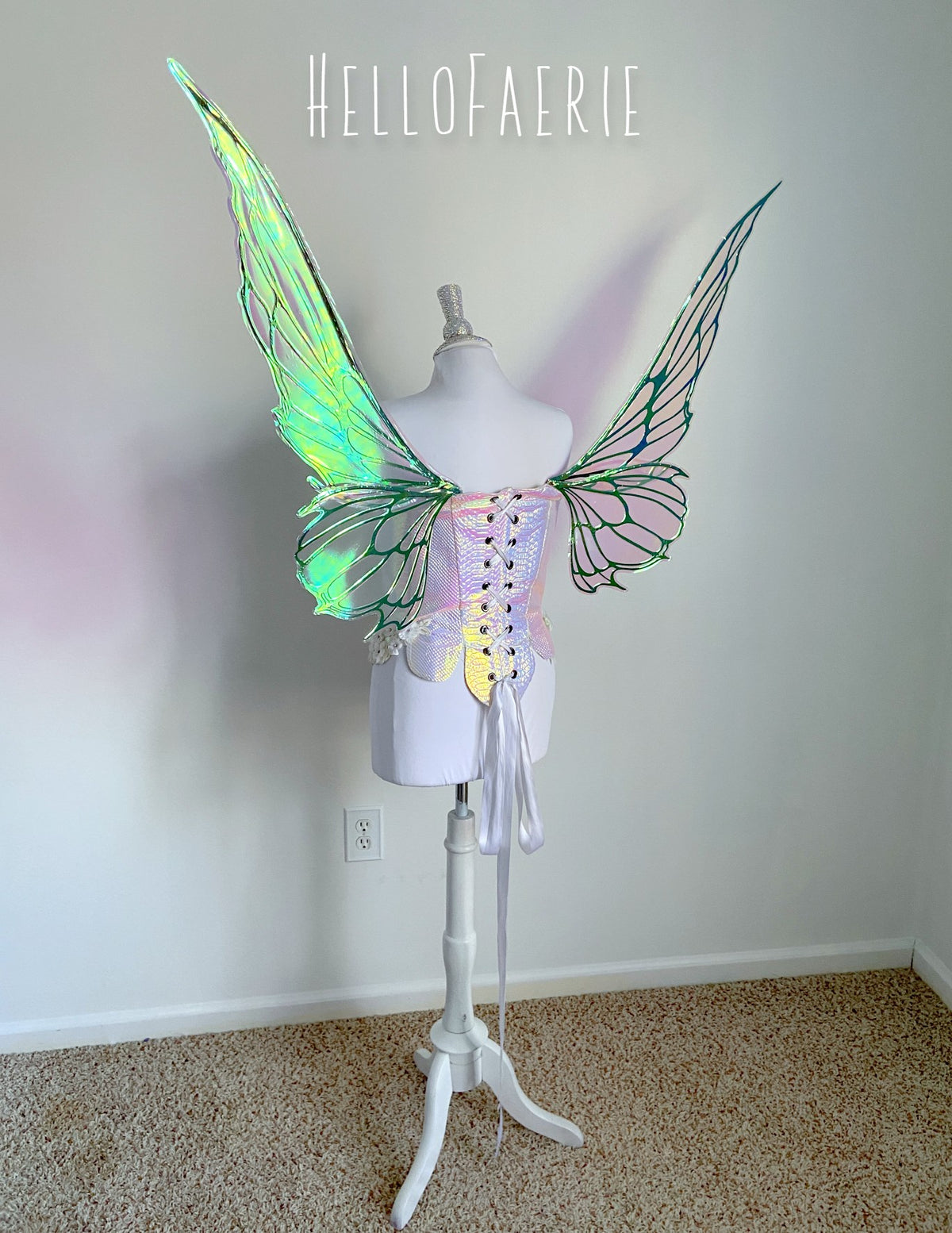 Brown Crystal Large Gem Iridescent Fairy Wings MTO