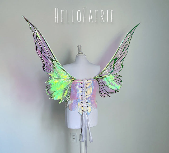 Brown Crystal Large Gem Iridescent Fairy Wings MTO