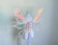 White Large Crystal Rhinestone Joy Iridescent Fairy Wings