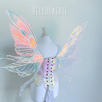 White Large Crystal Rhinestone Joy Iridescent Fairy Wings